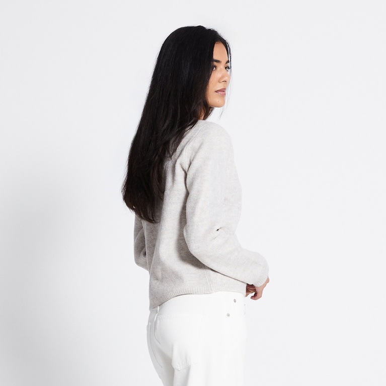 Basic knit cardigan "Audrey" Beige Melange
